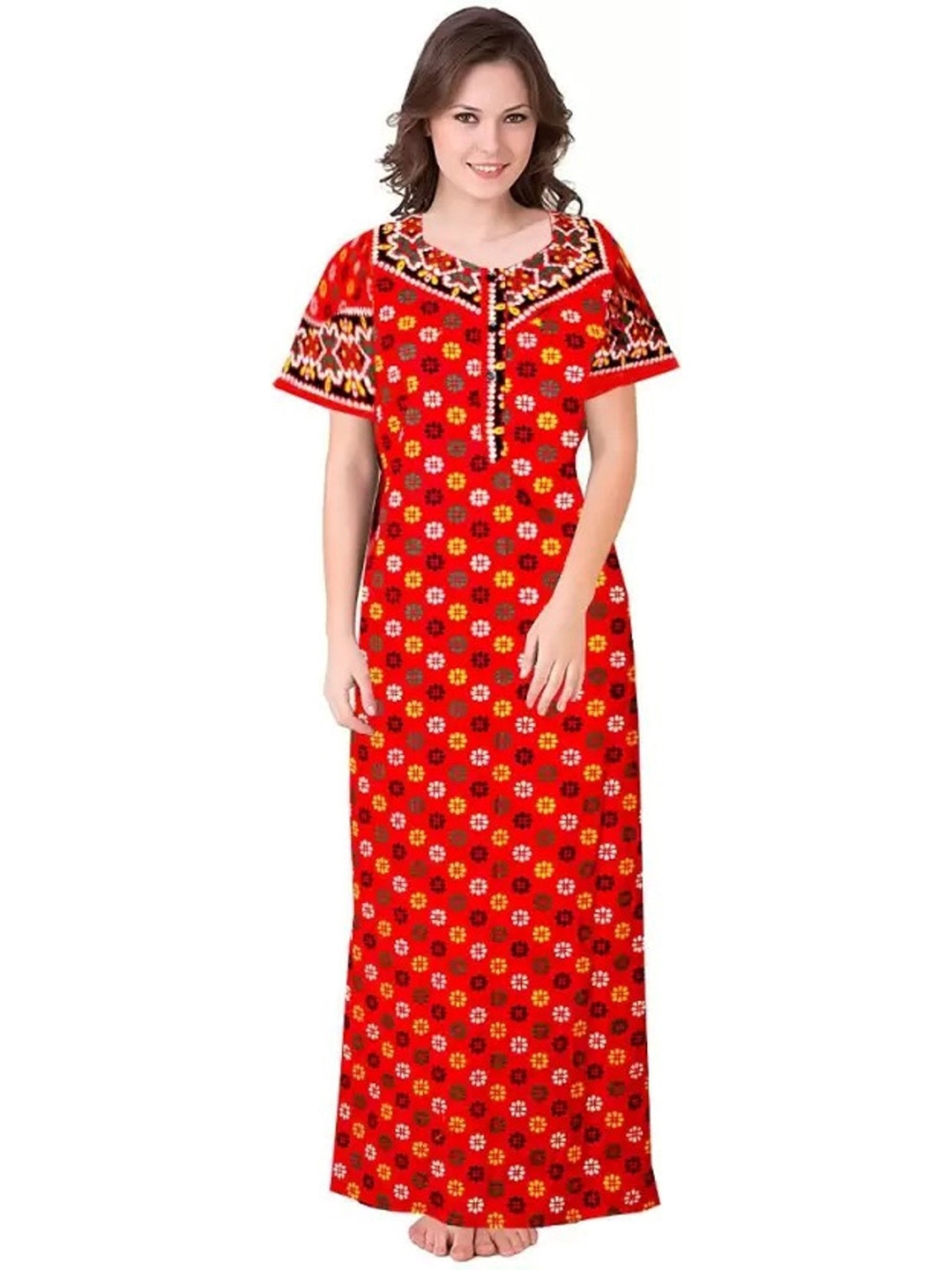 

PR PINK ROYAL Printed Maxi Nightdress, Red