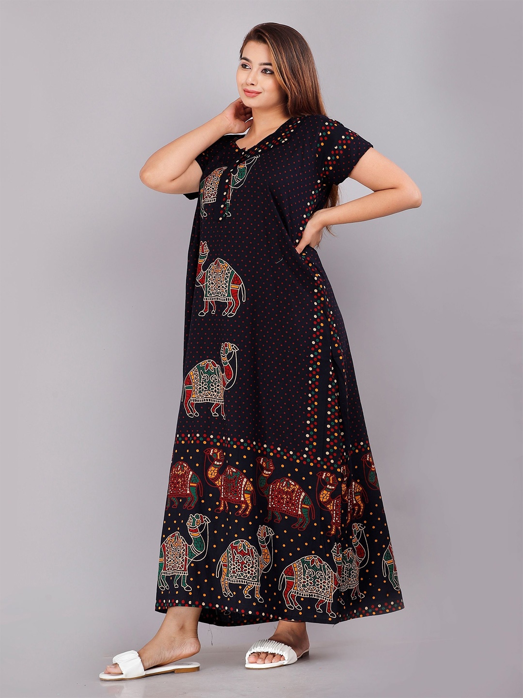 

PR PINK ROYAL Printed Maxi Nightdress, Blue