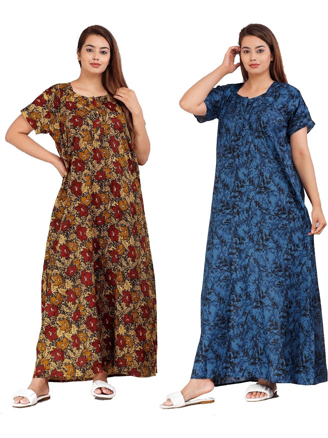 

PR PINK ROYAL Printed Maxi Nightdress, Brown