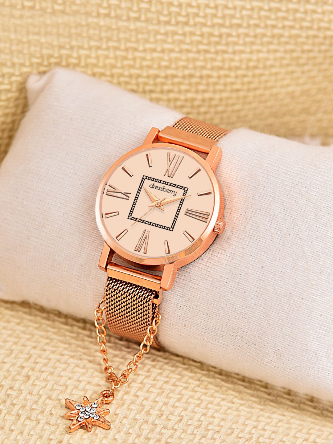 

DressBerry Women Women Watch Gift Set, Rose gold