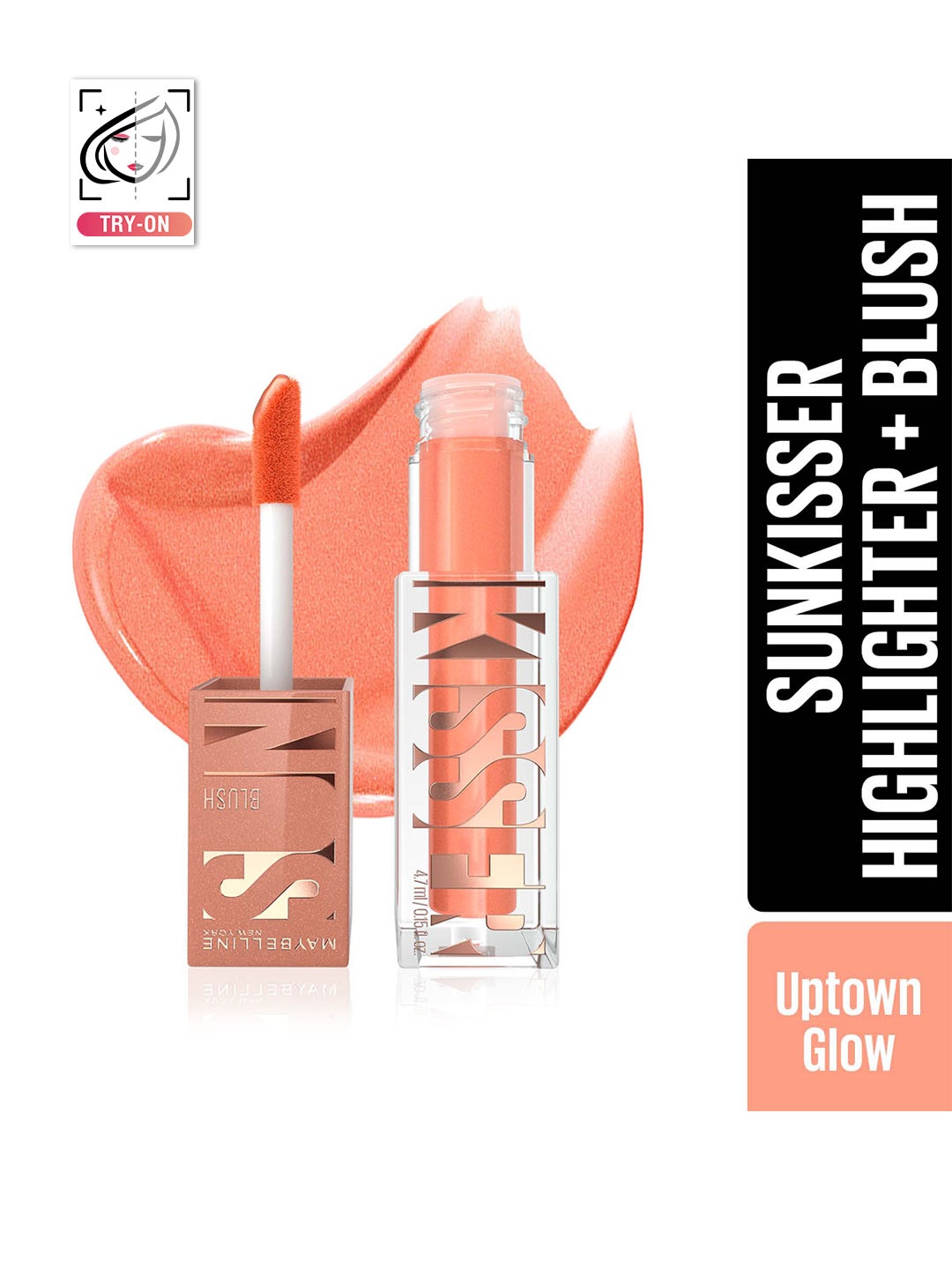

Maybelline New York Sunkisser 12H Wear Highlighter + Blush 4.7g - Uptown Glow 02, Peach