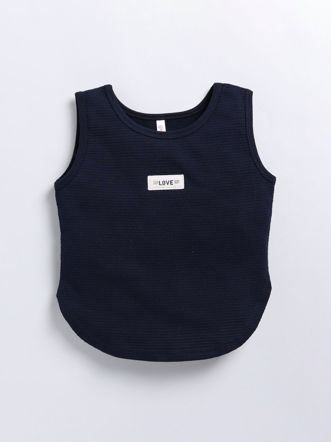 

Ginie Girls Cotton Logo Printed Breathable Vest, Navy blue