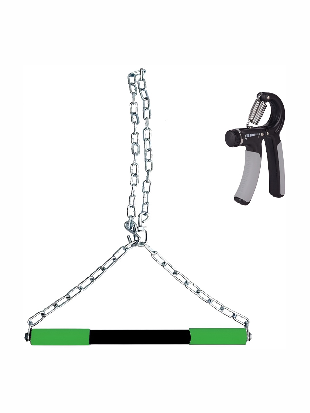 

YMD Set Of 2 Chain Rod & Hand Gripper Workout Accessories, Black