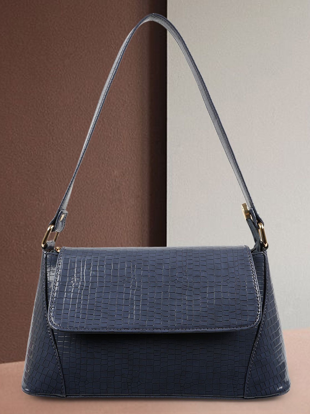 

SPOTIC Women Textured Structured Leather Shoulder Bag, Blue