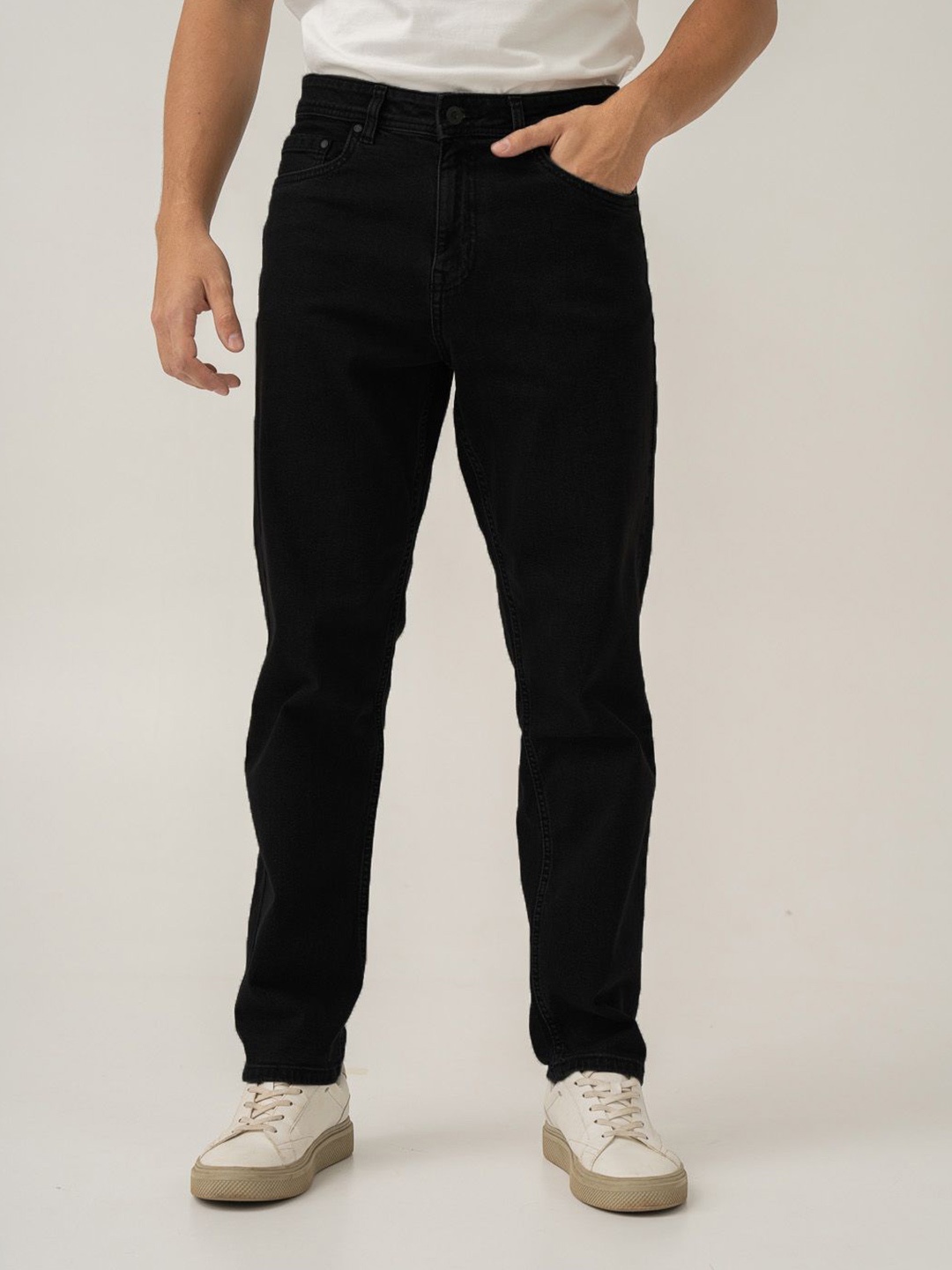 

The Pant Project Men Relaxed Fit Stretchable Jeans, Black