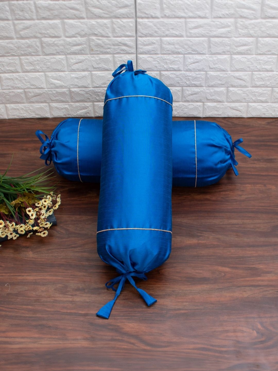 

RoyalDeco 2-Pcs Teal Blue BolsterCovers