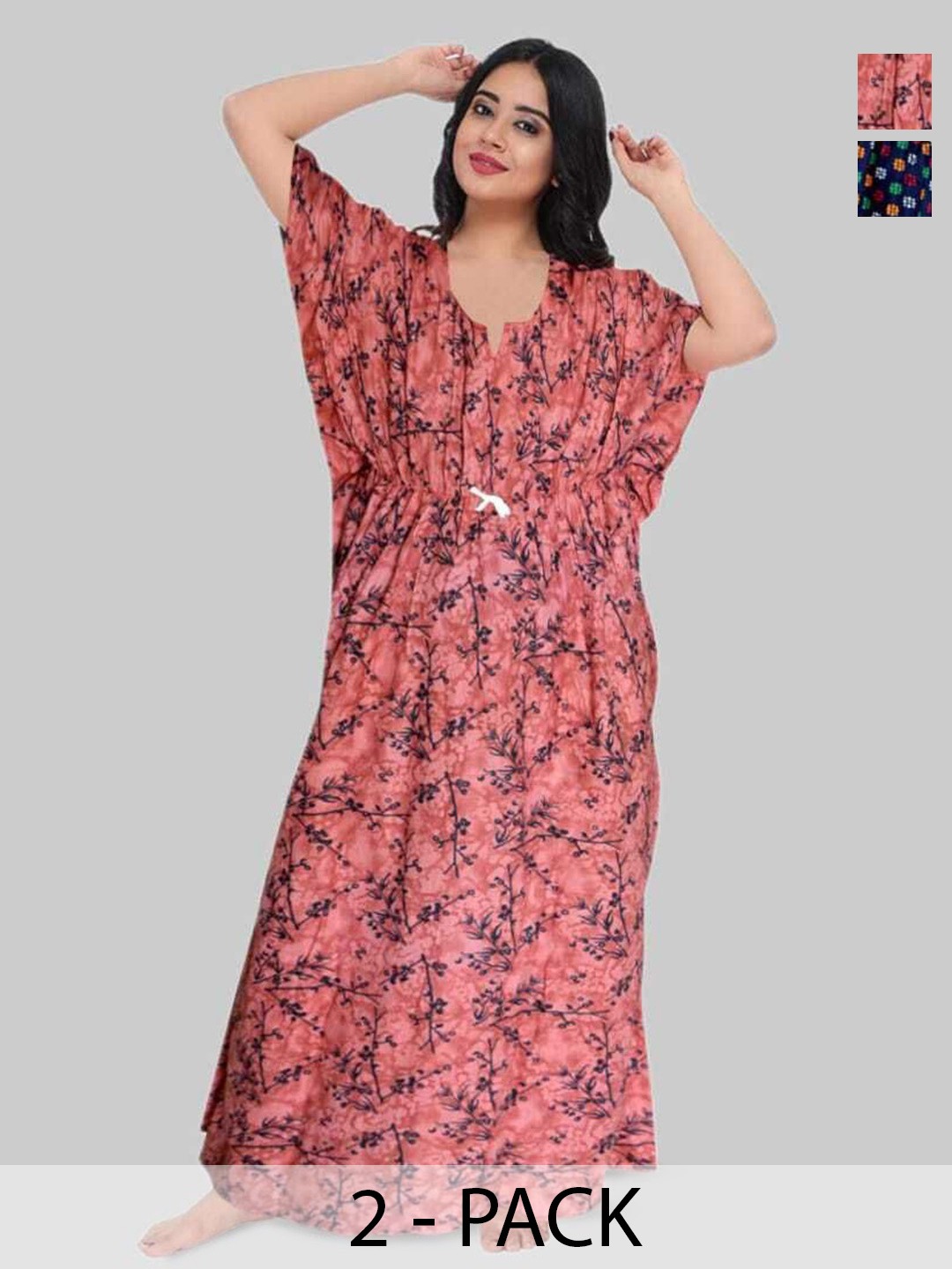 

PR PINK ROYAL Printed Maxi Nightdress, Orange