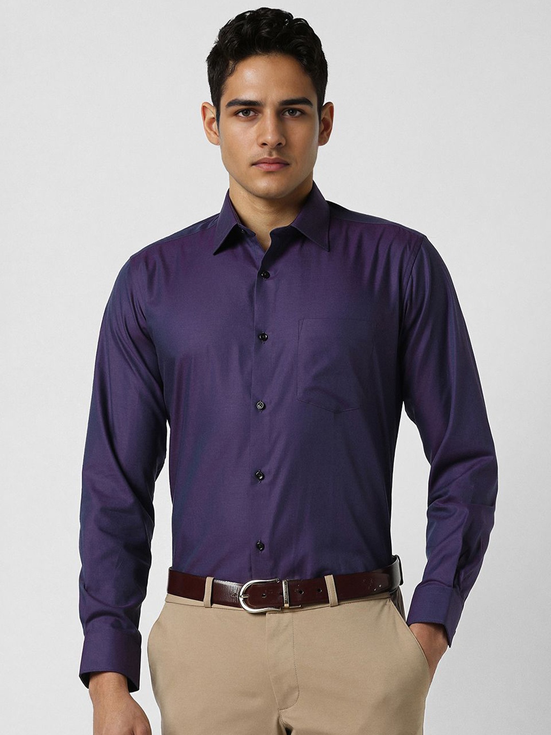 

Van Heusen Men Opaque Party Shirt, Purple