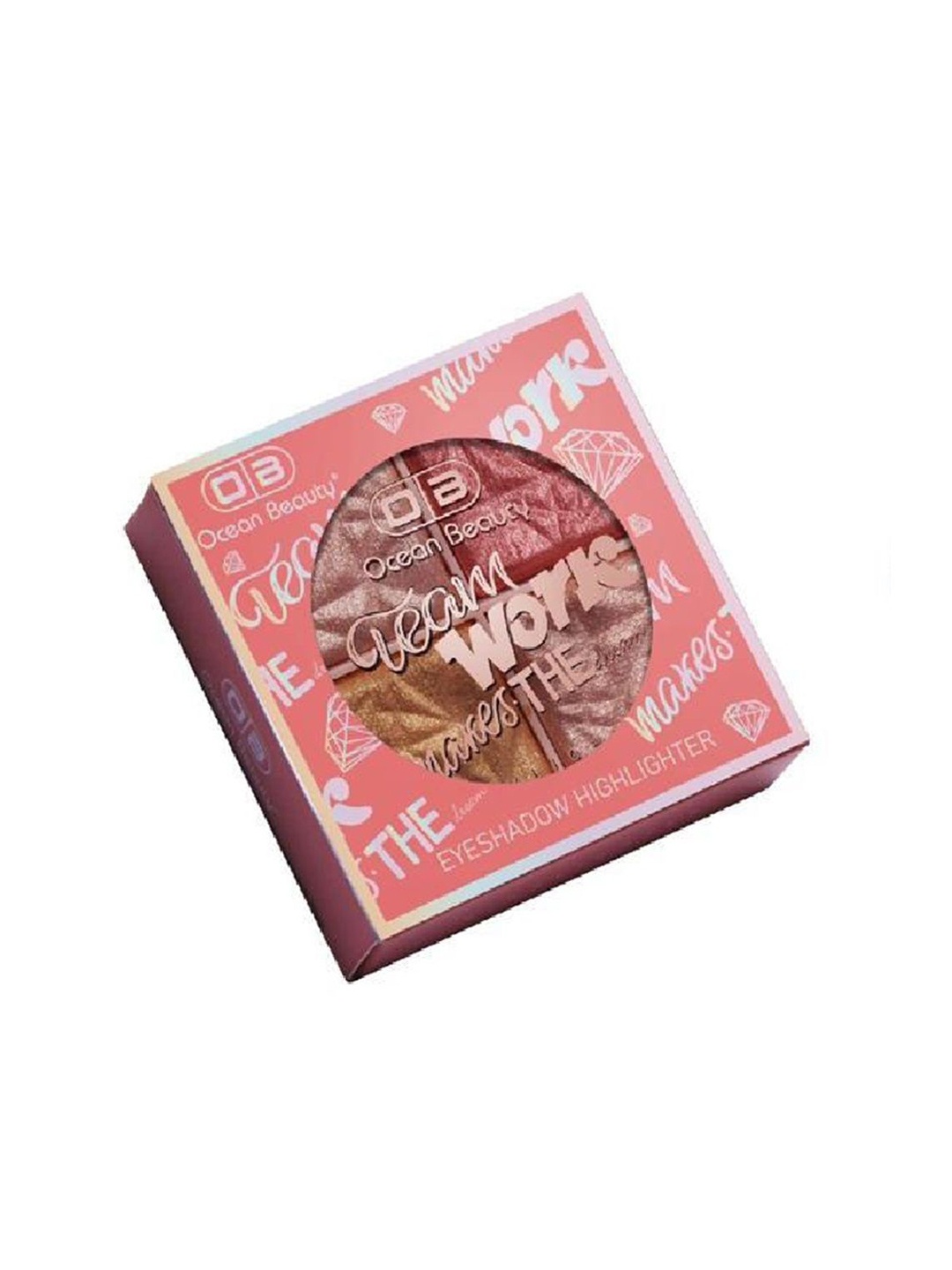 

OB Ocean Beauty 4 Fashion Colour Long Lasting Shimmer Eyeshadow- 10 g - Shade- 01, Pink