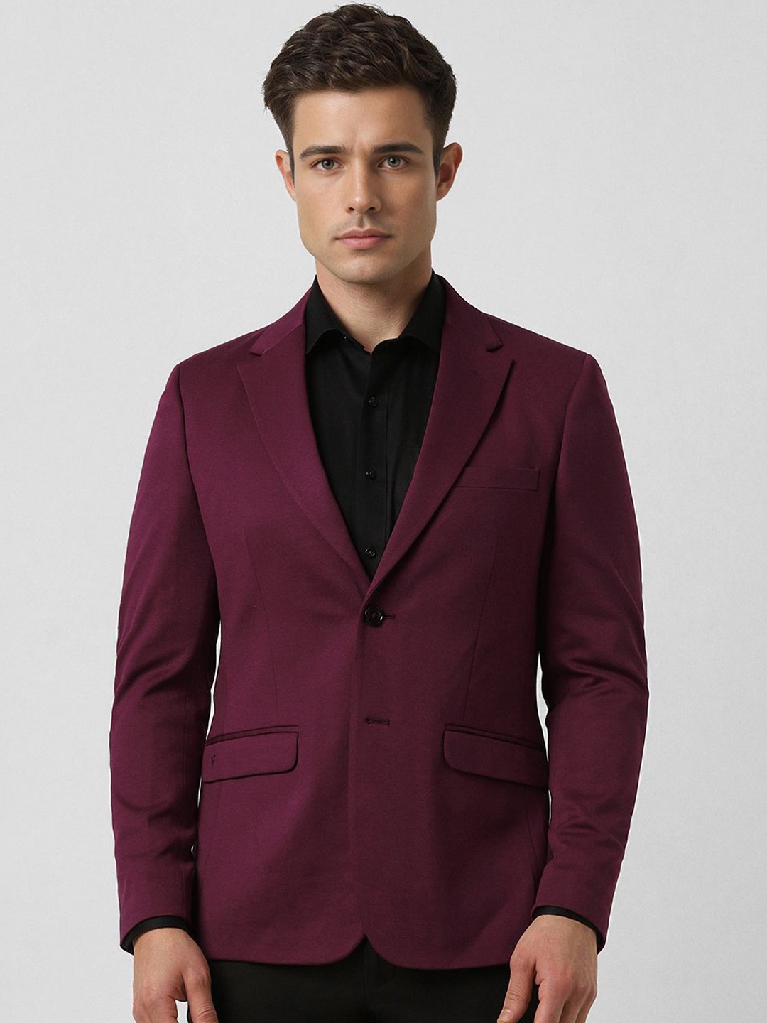 

Van Heusen Slim Fit Single-Breasted Formal Blazer, Maroon