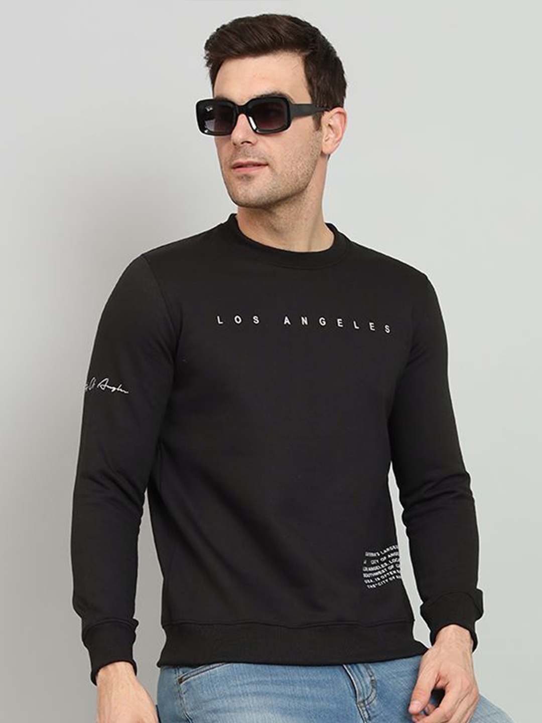

OGEN Men Printed Sweatshirt, Black