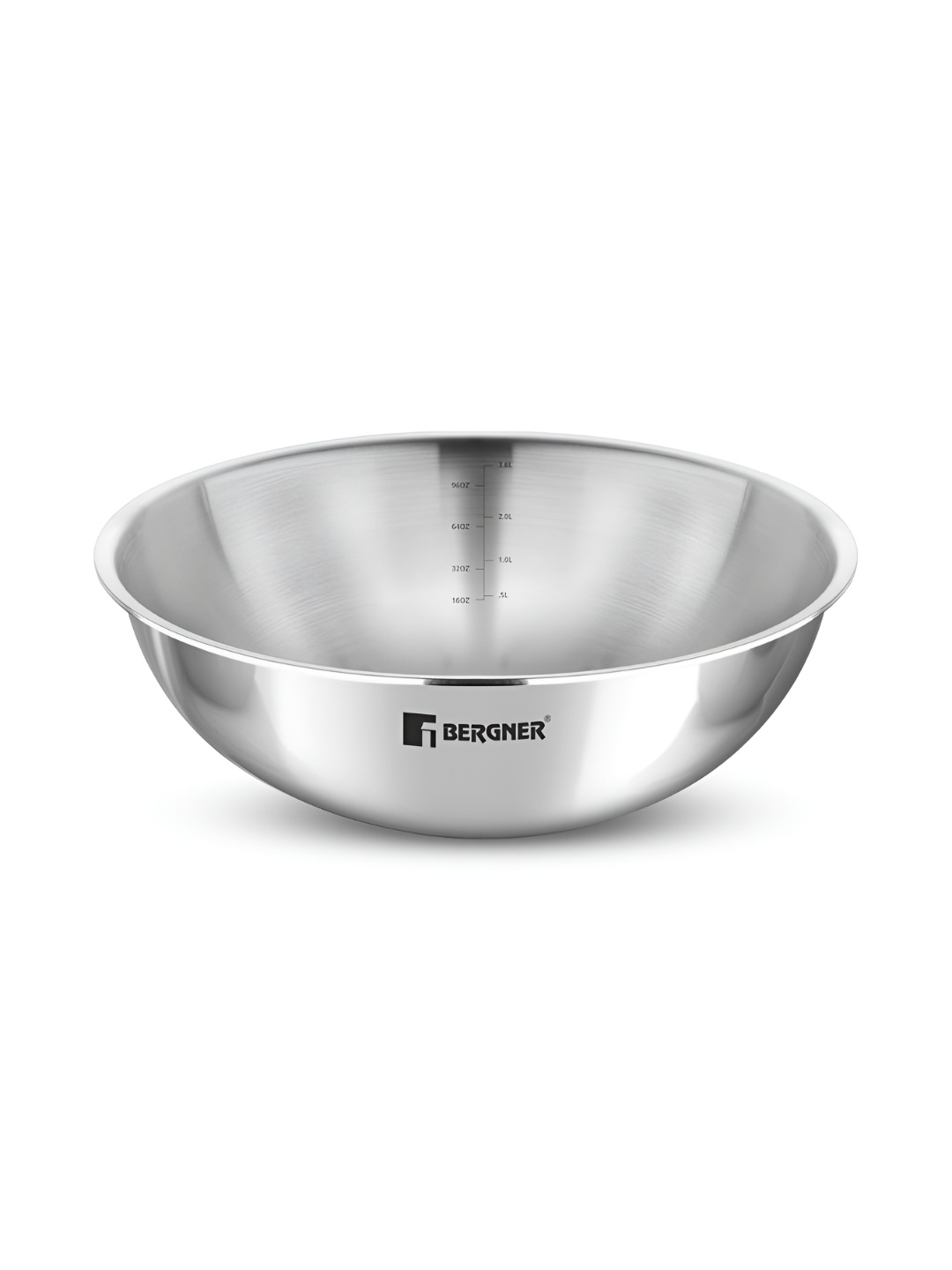 

BERGNER Argent Plus Silver-Toned Induction Base Tri-Ply Stainless Steel Kadhai and Wok