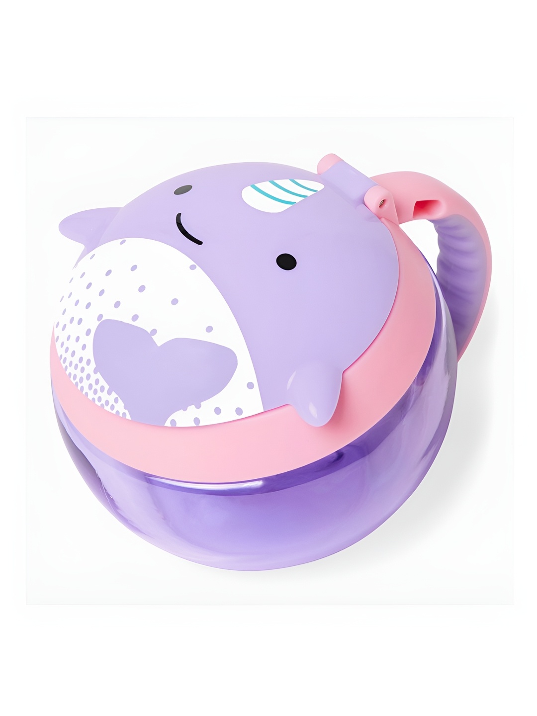 

SKIP HOP Kids Narwhal Purple & White Zoo Snack Cup Dishwasher Safe Lunch Box