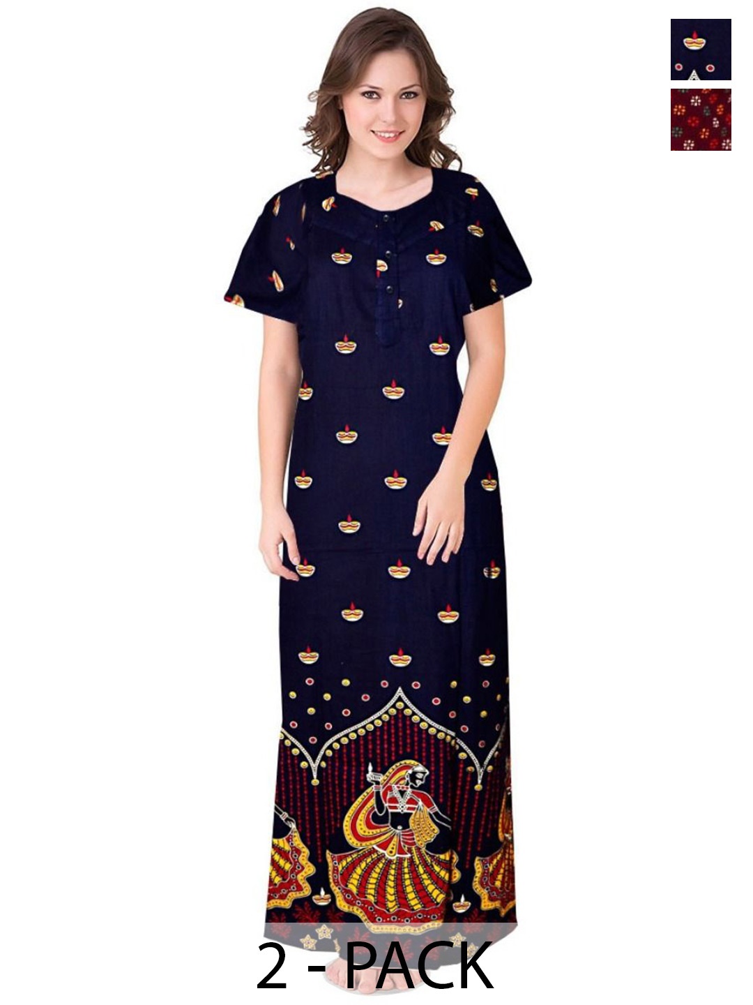 

PR PINK ROYAL Printed Maxi Nightdress, Blue