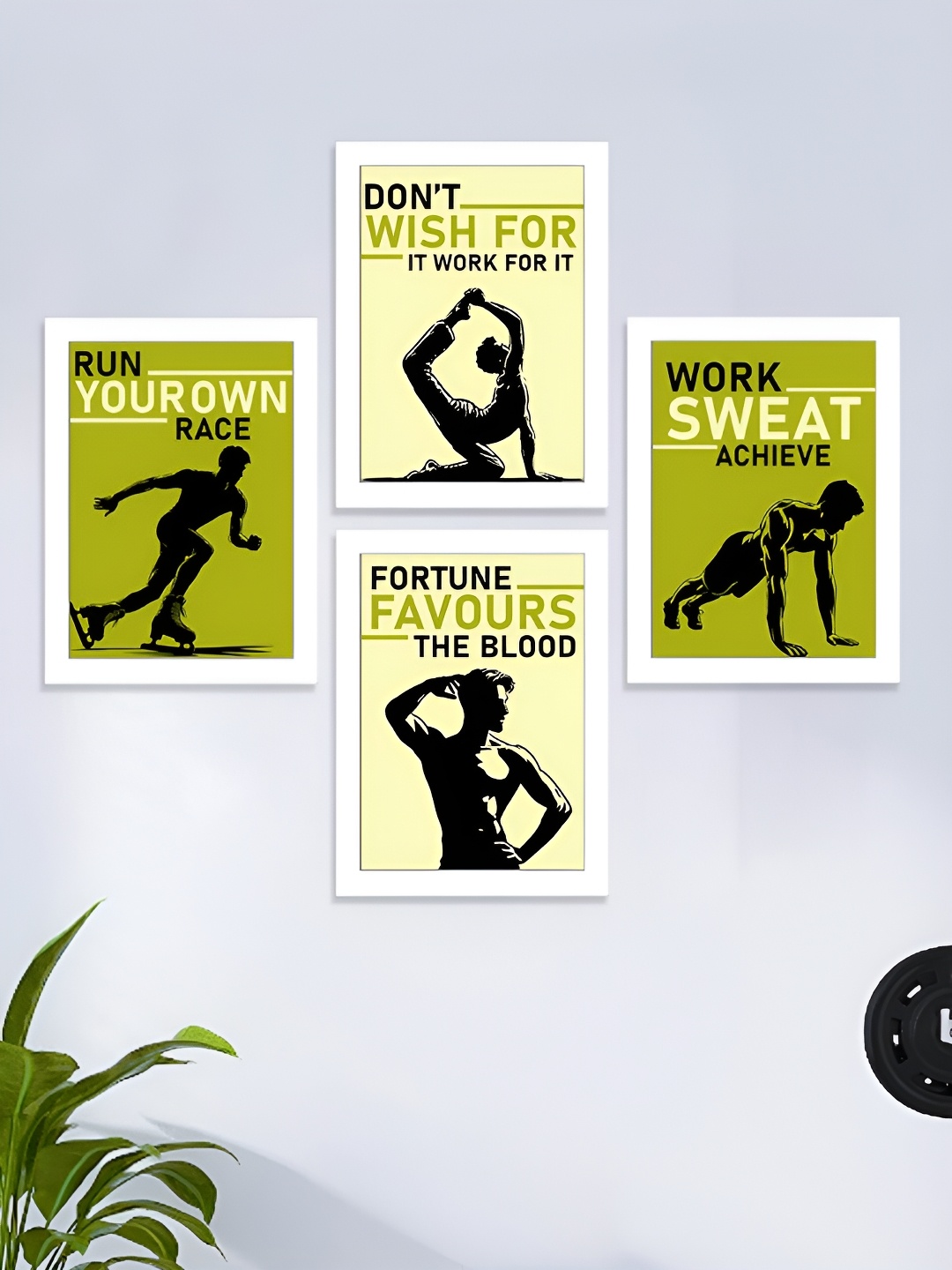 

Art Street Yellow & Green 4 Piece Motivational Wood Wall Art