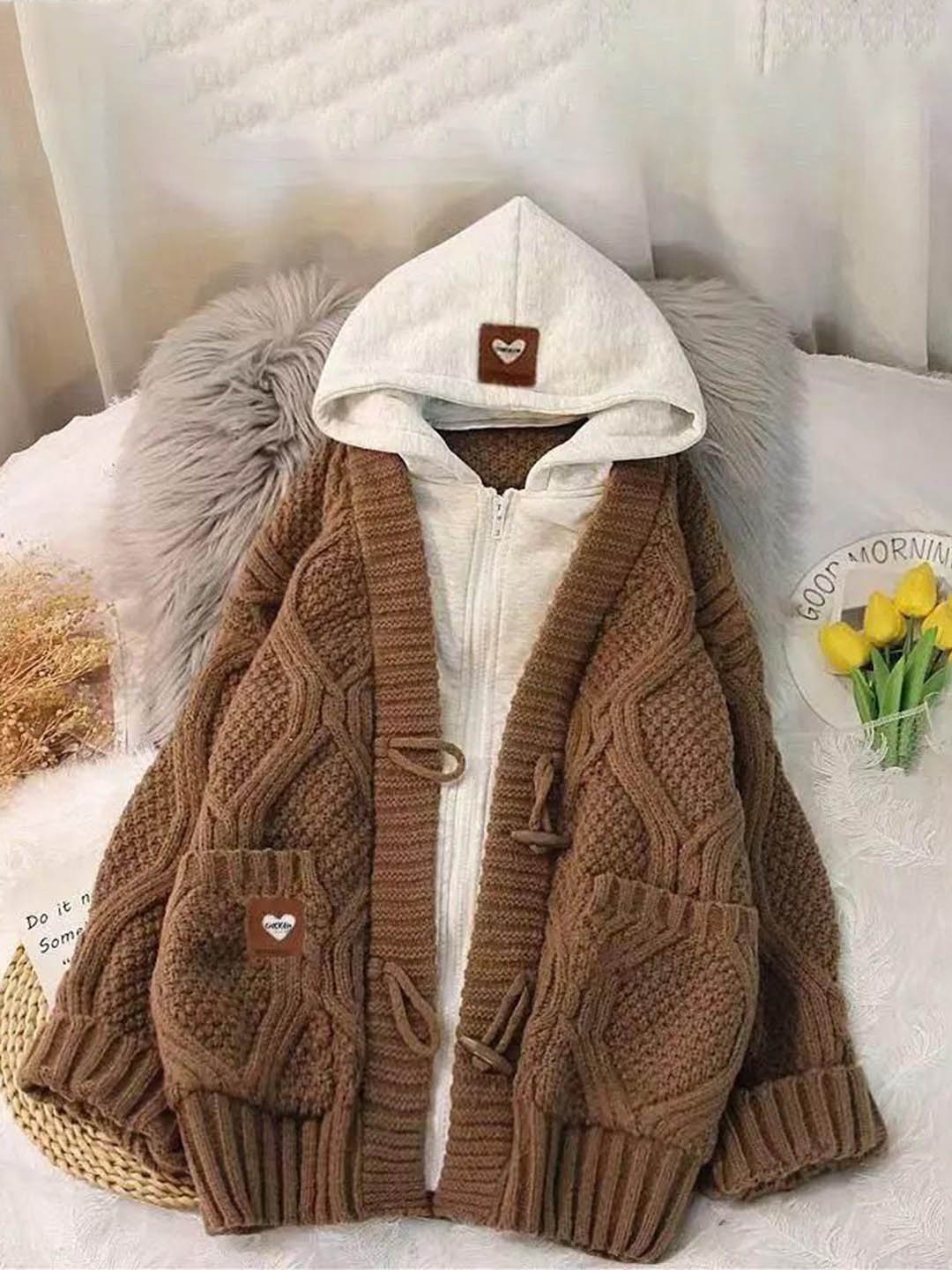

Alamode By Akanksha Emma Thick Oversized Winter Jacket, Brown
