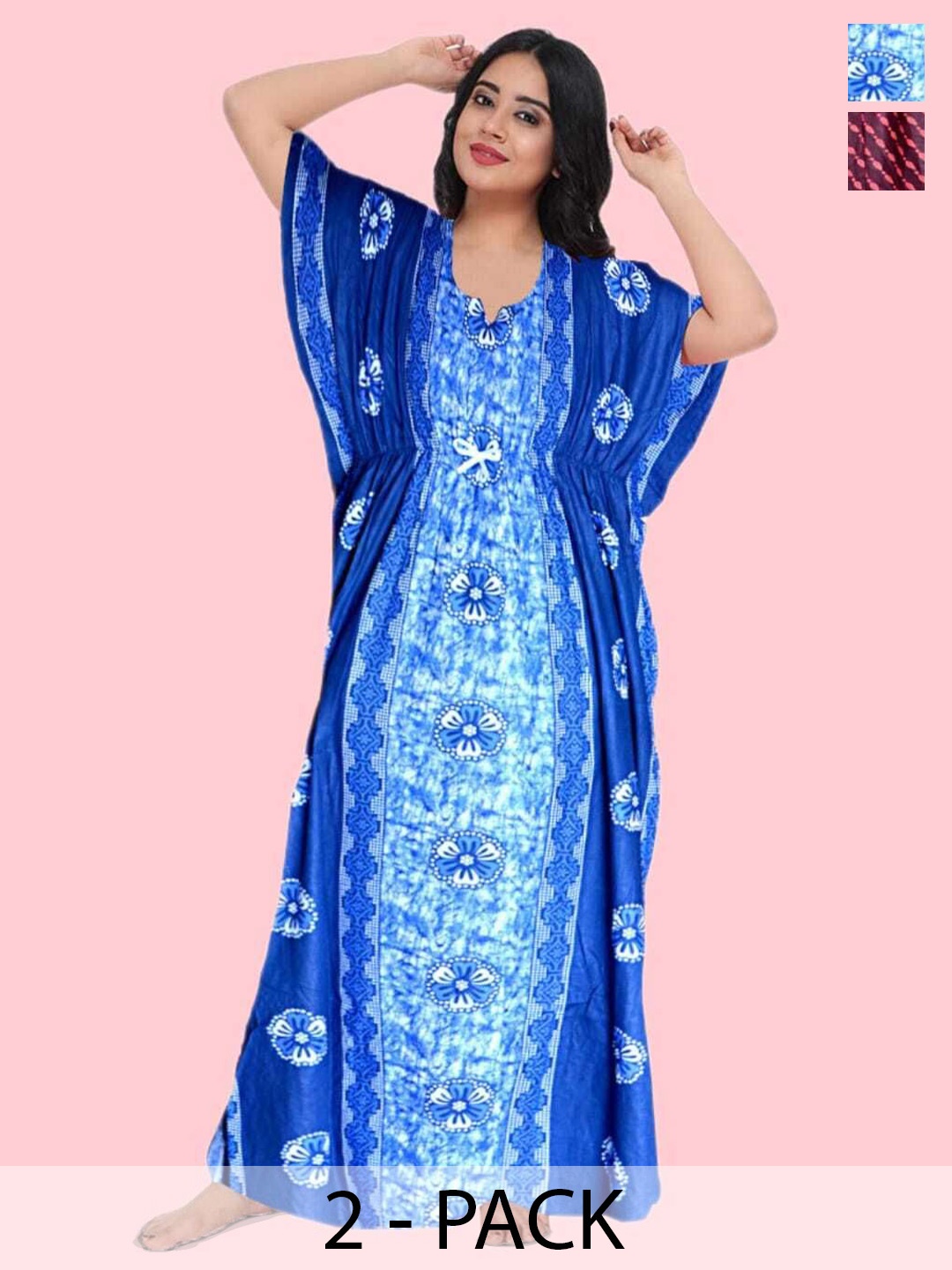

PR PINK ROYAL Printed Maxi Nightdress, Red