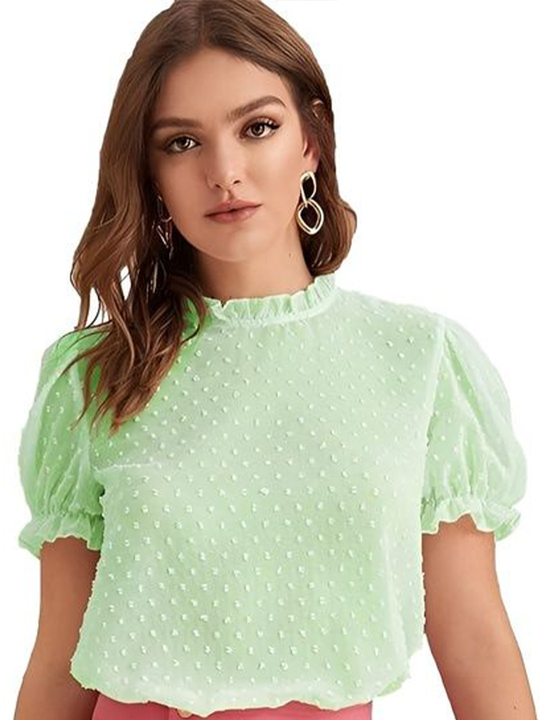 

Sidhidata Georgette Top, Green