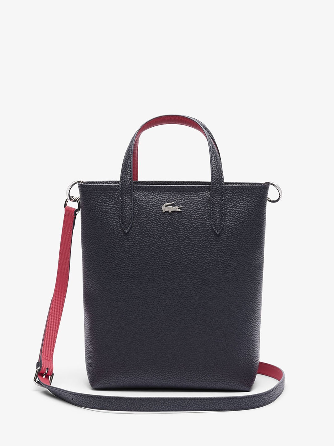 

Lacoste Textured Structured Handheld Bag, Black