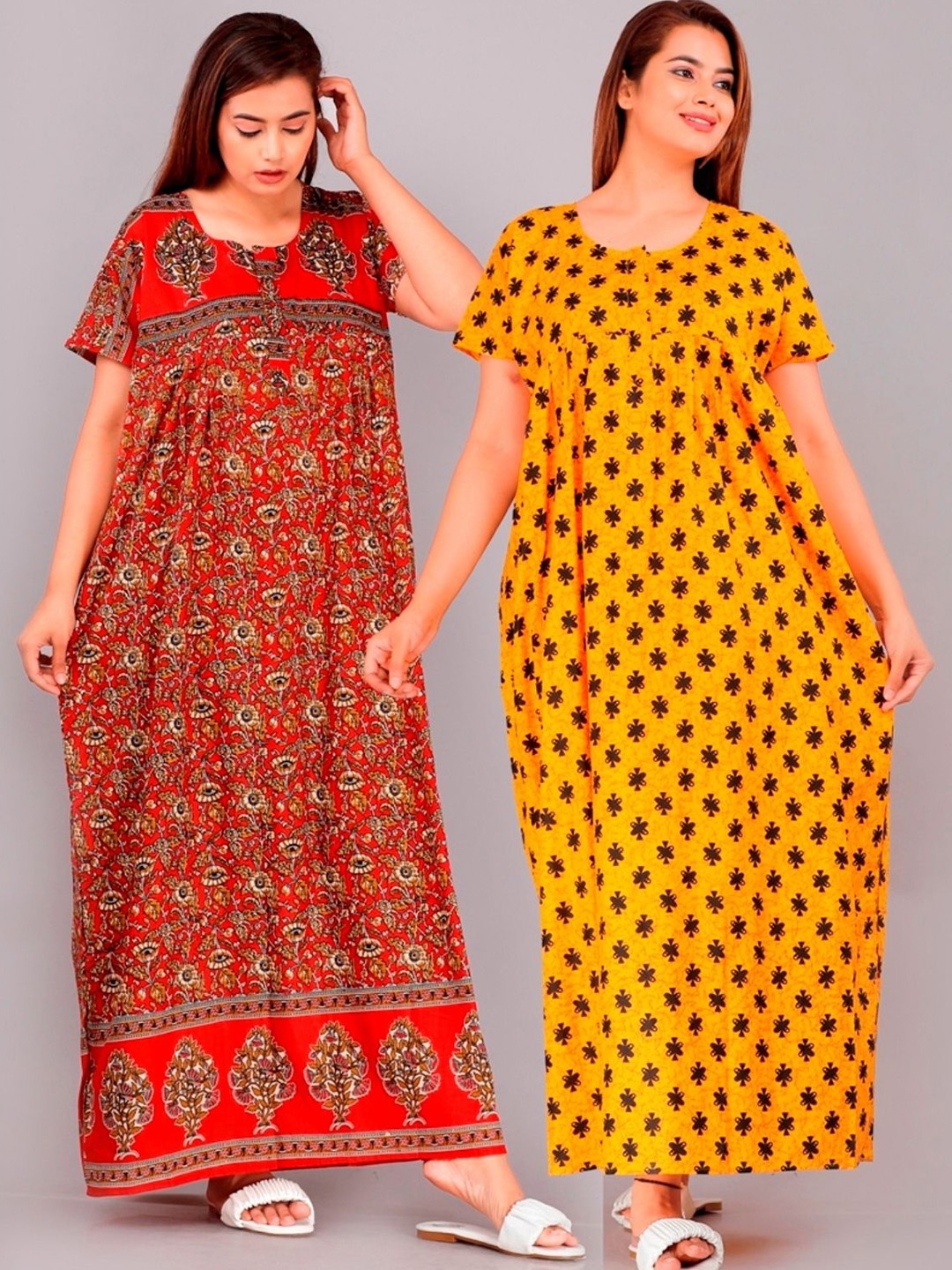 

PR PINK ROYAL Printed Maxi Nightdress, Red