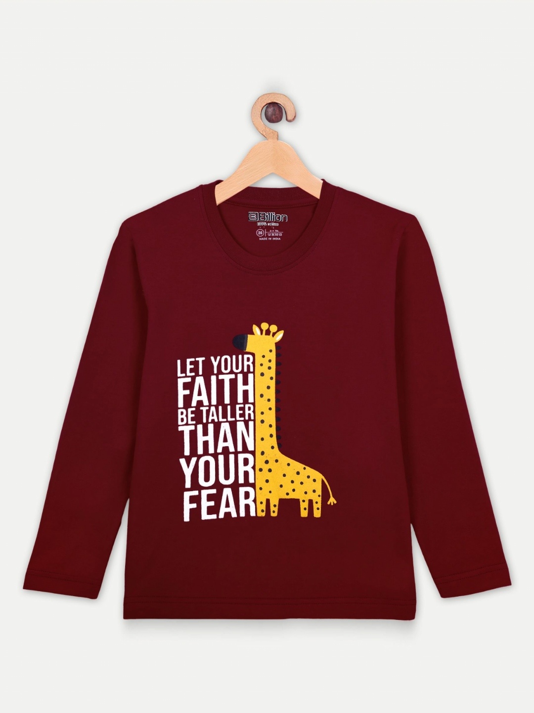 

Billion Boys Graphic Printed Round Neck Regular Fit Cotton T-shirt, Maroon