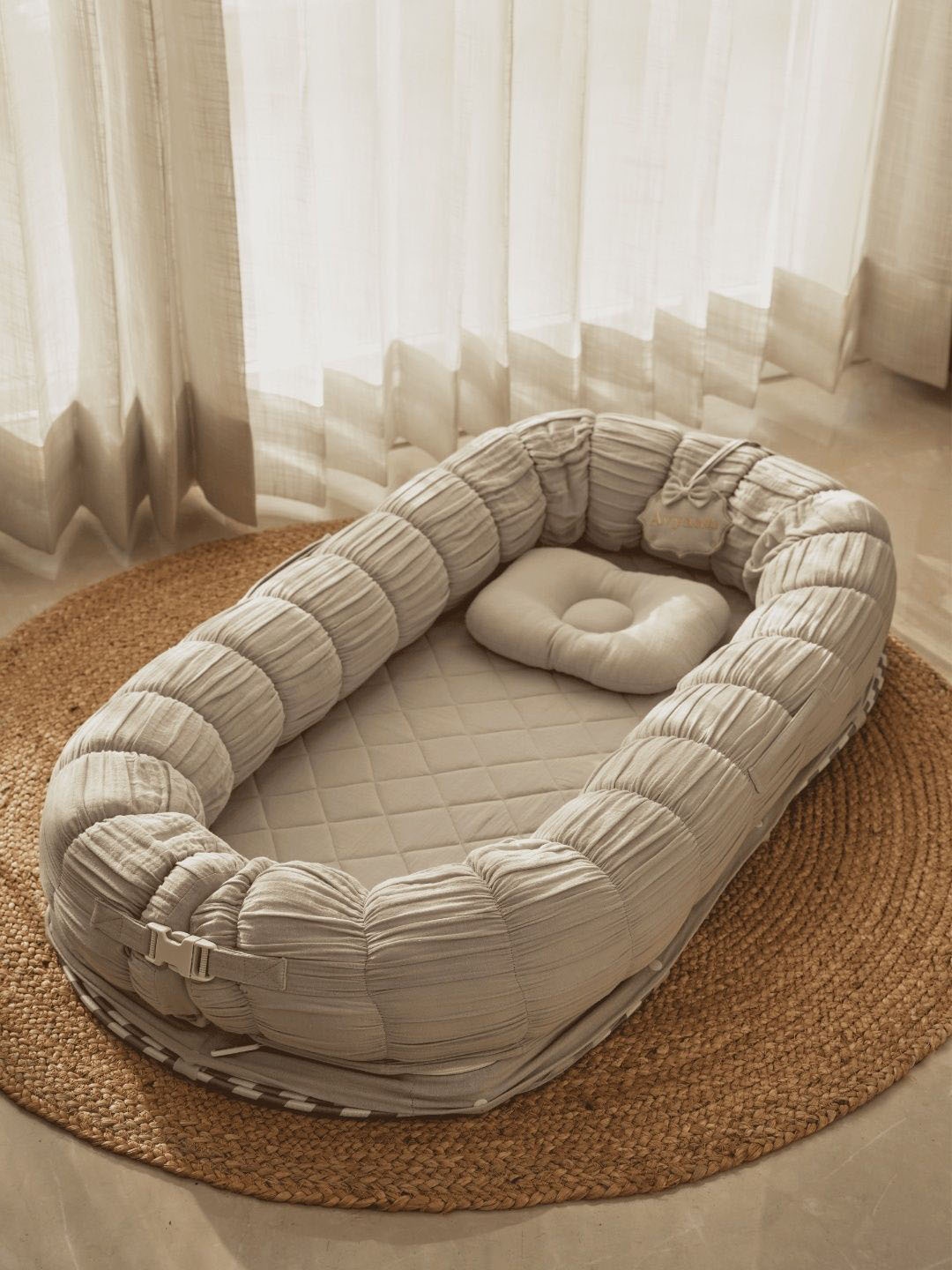 

Baby Jalebi Kids Grey Sleep Cloud Baby Nest Bed