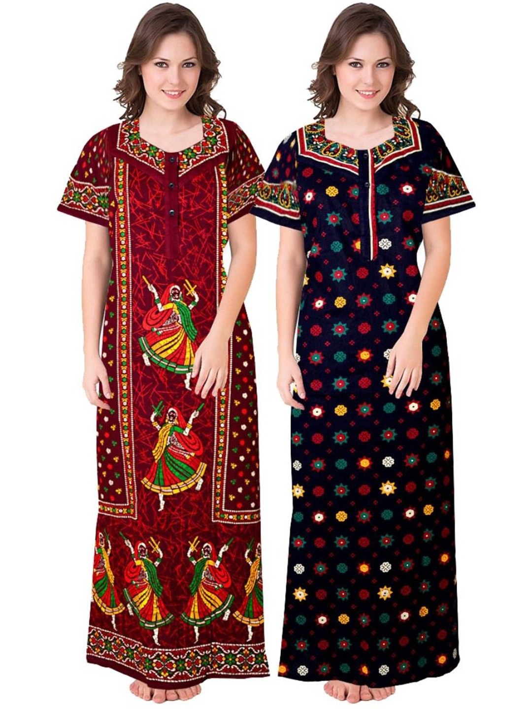 

PR PINK ROYAL Printed Maxi Nightdress, Maroon