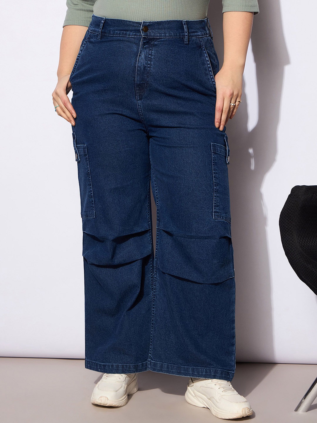 

SASSAFRAS Curve Women Straight Fit Stretchable Jeans, Navy blue