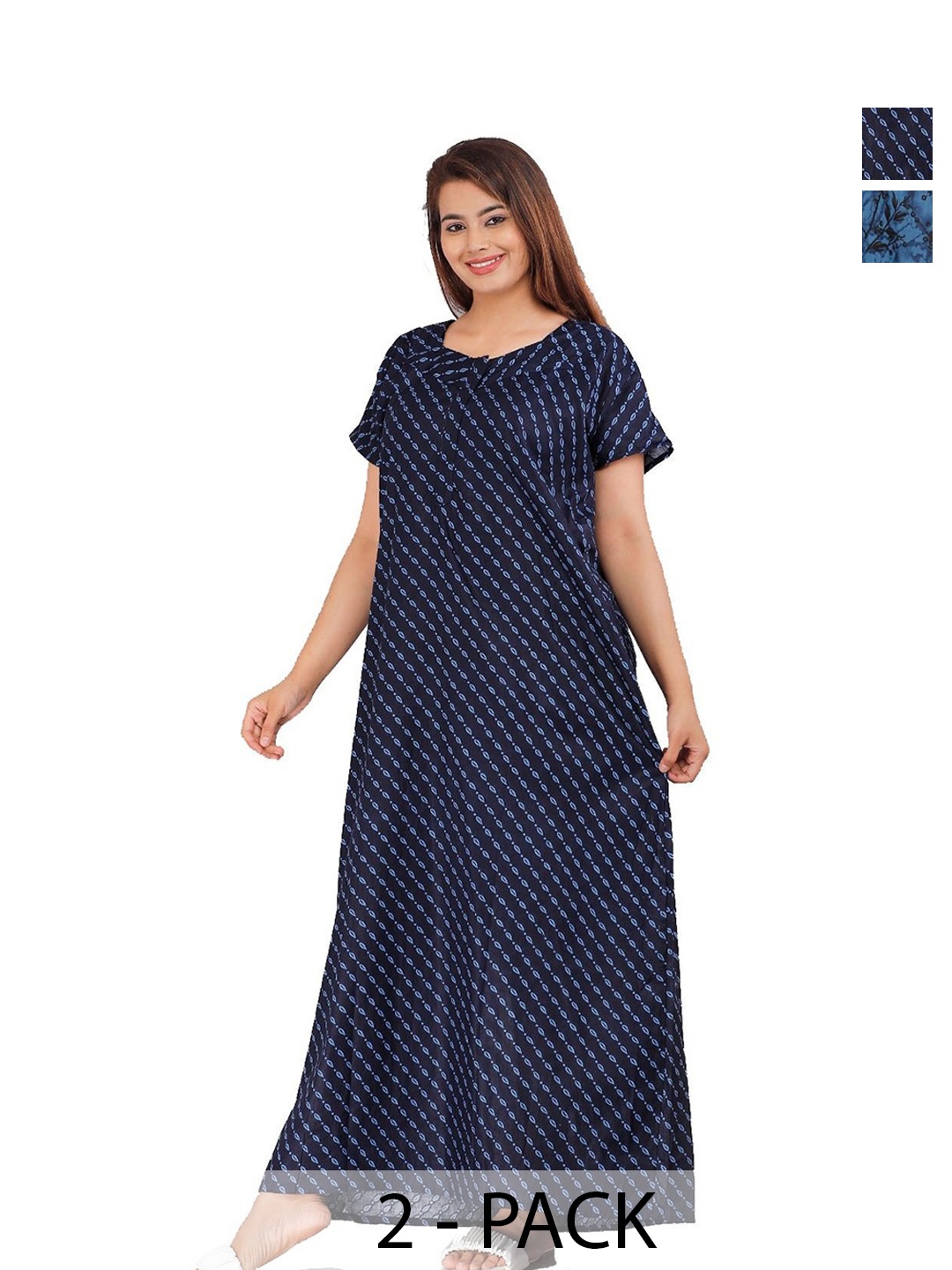 

PR PINK ROYAL Printed Maxi Nightdress, Blue