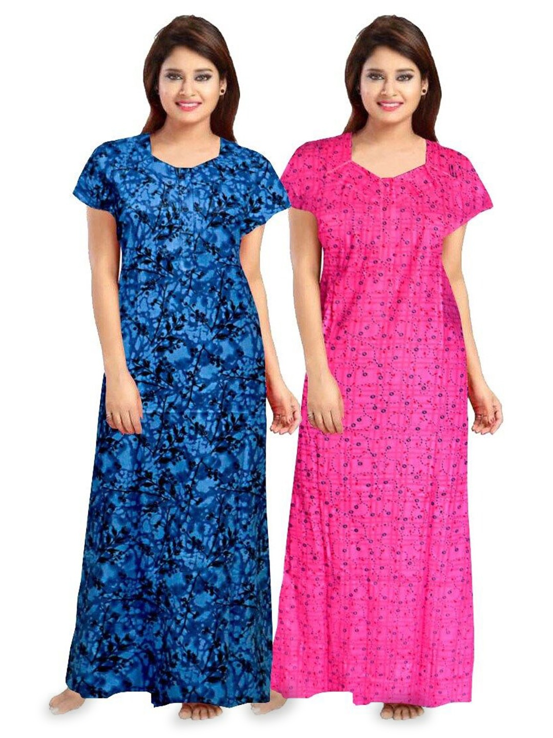 

PR PINK ROYAL Printed Maxi Nightdress, Blue