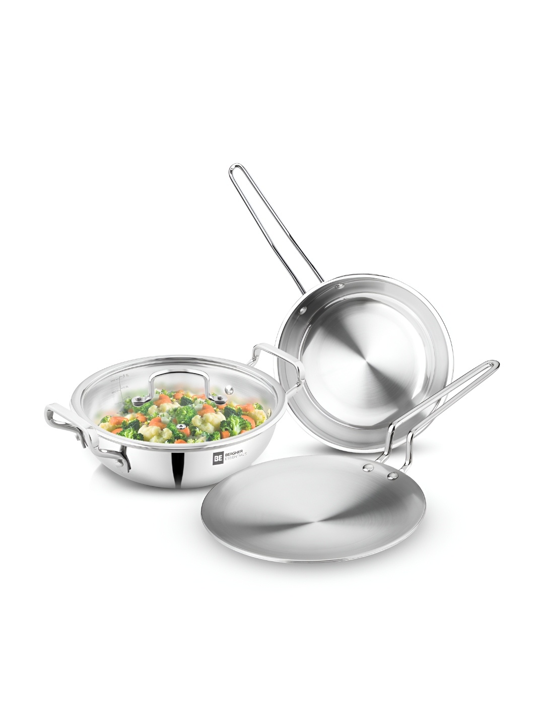 

BERGNER Silver-Toned Induction Base Aluminium Cookware Set of