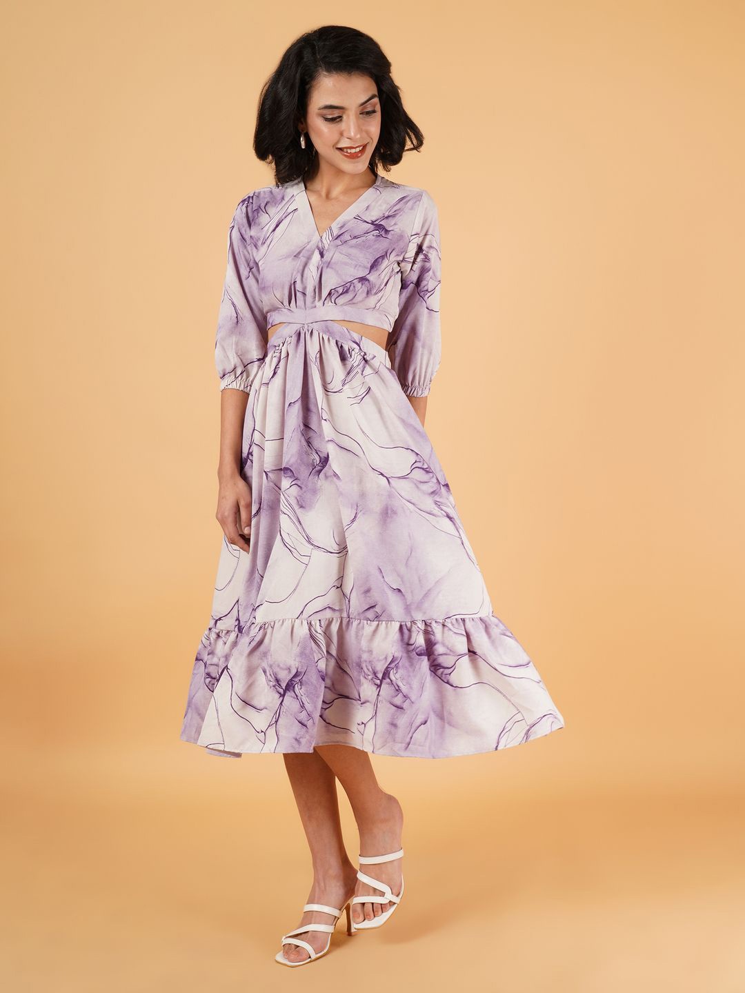 

ZWERLON Floral Print Fit & Flare Midi Dress, Multi