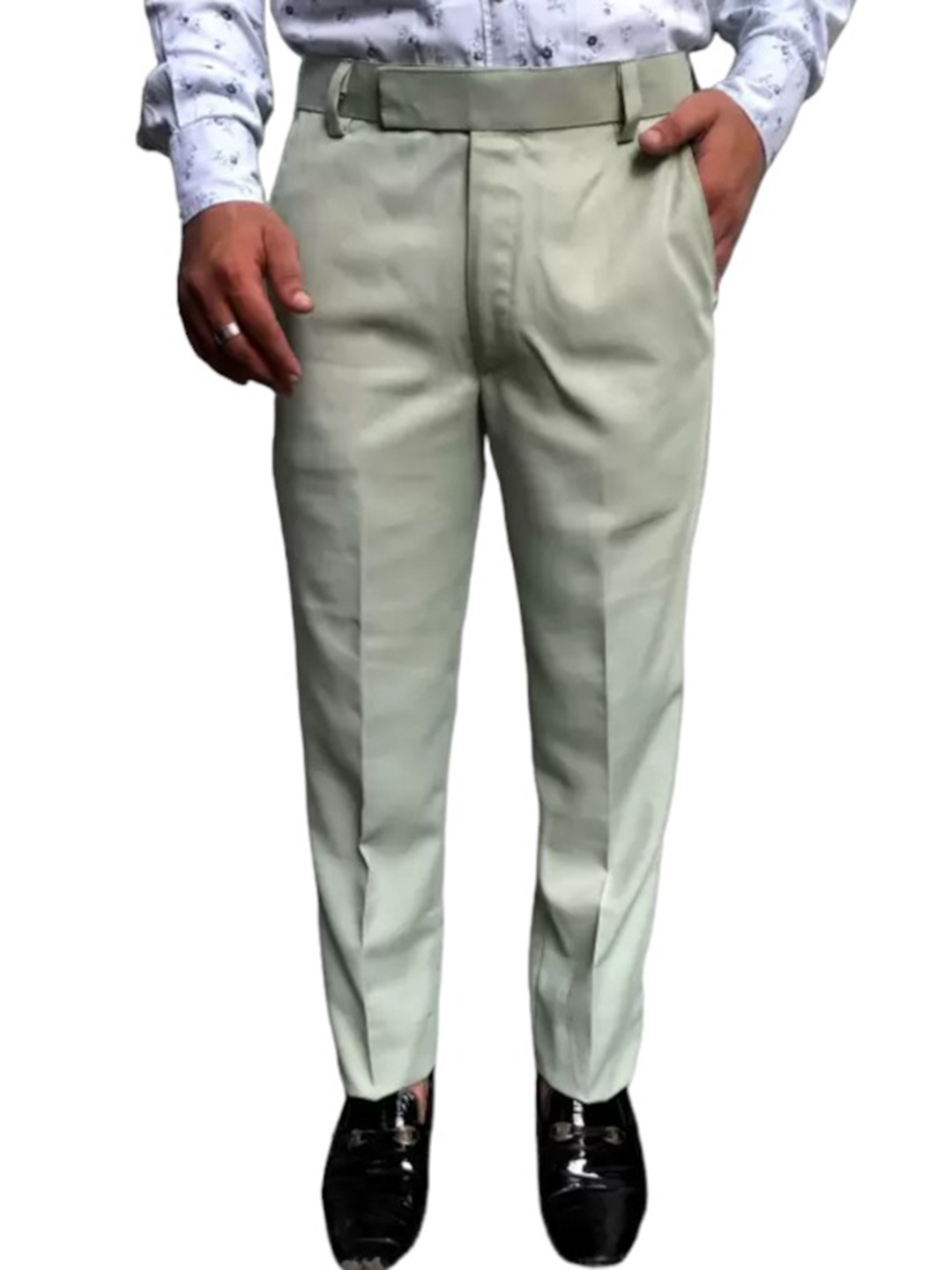 

UC NB FASHION Men Classic Easy Wash Mid-Rise Formal Trousers, Green