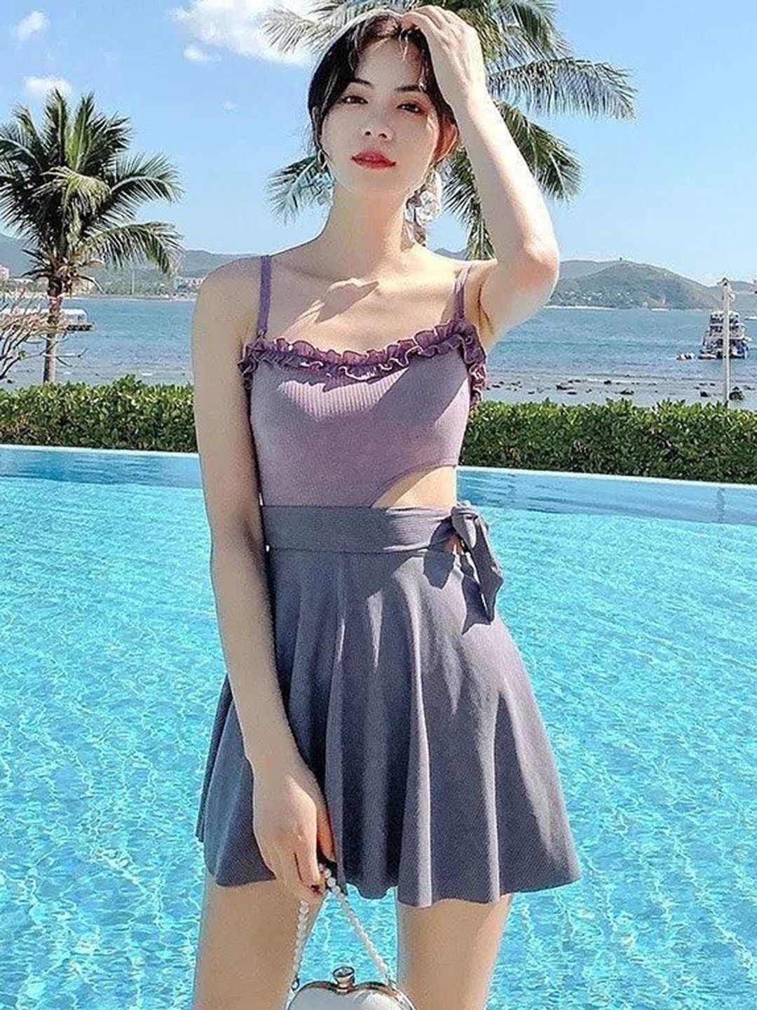 

Alamode By Akanksha Women Purple Havana Statement Swimsuit