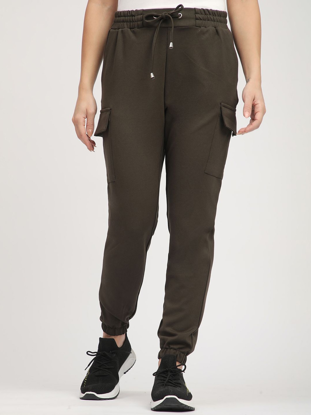 

R&B Women Knitted Cargo Styles Joggers, Olive