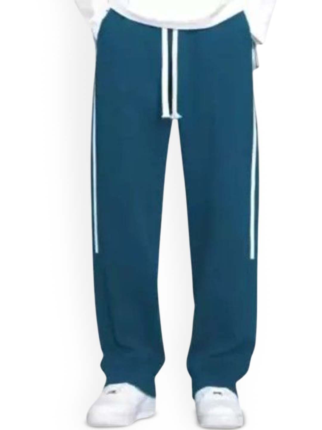 

culish Men Striped Mid Rise Track Pants, Blue