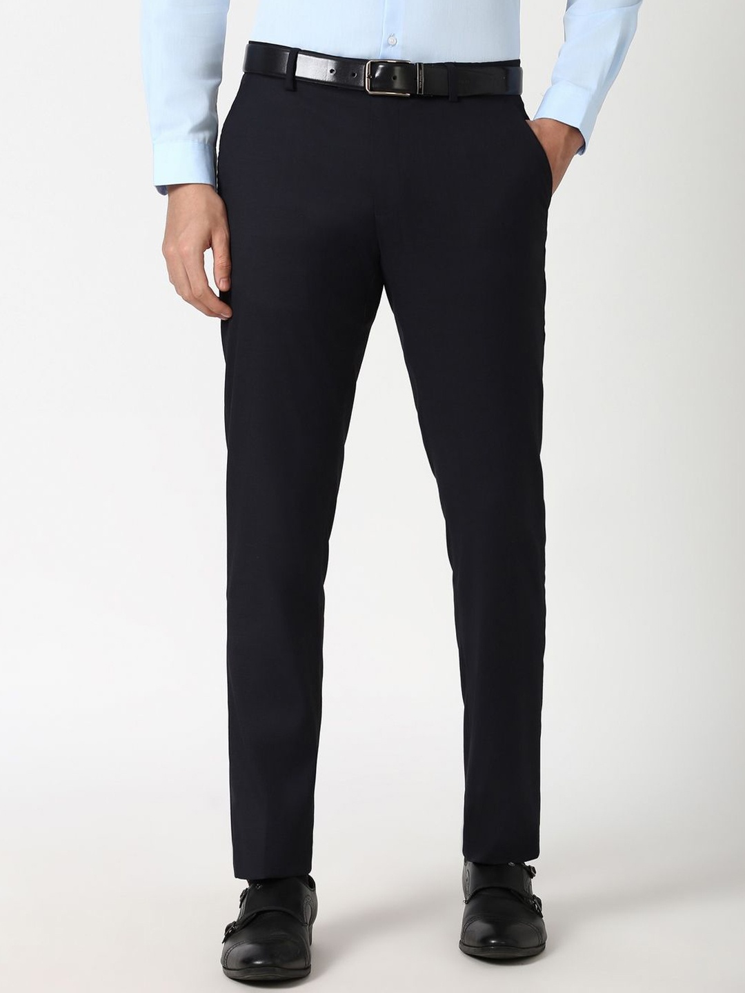 

Peter England Elite Men Slim Fit Formal Trouser, Black