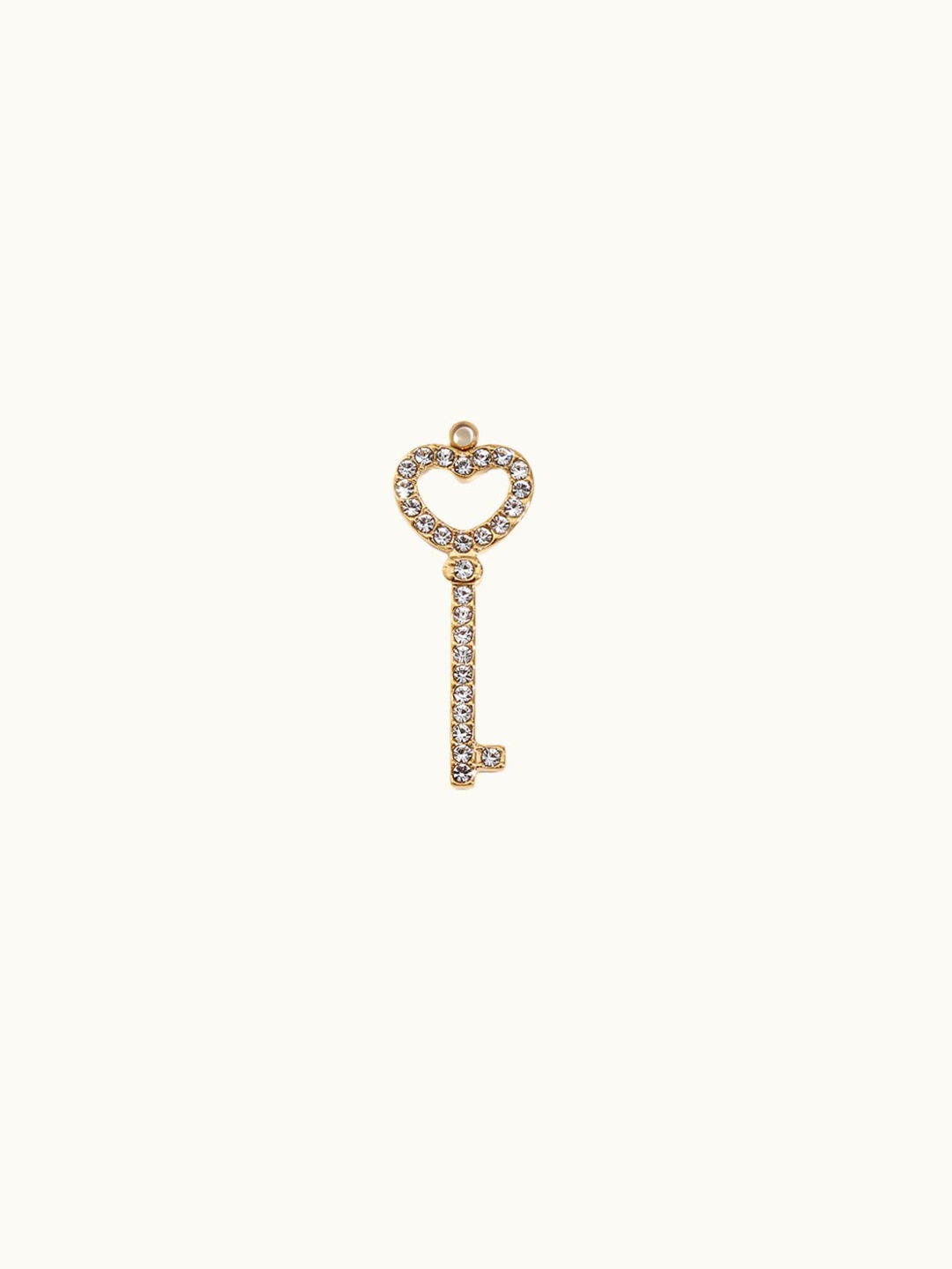 

Zaisha 18KT Gold Plated Stainless Steel Stone Studded Key Bracelet Charms