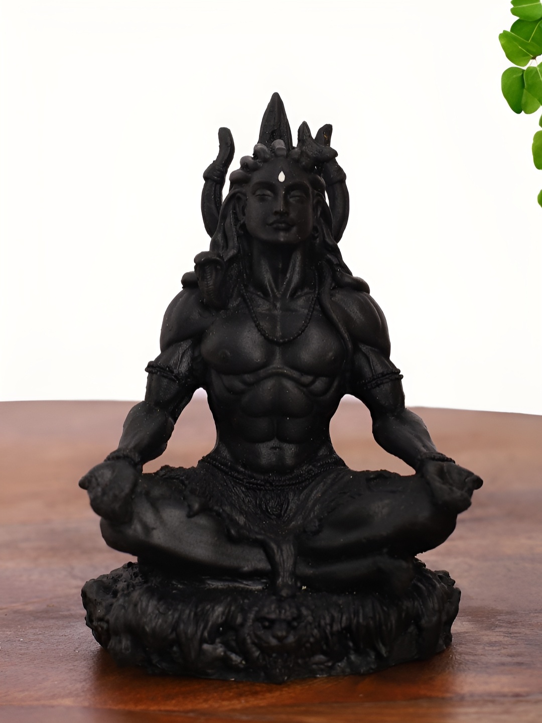 

INTERNATIONAL GIFT Black Lord Shiva Meditating Religious Idol Showpiece