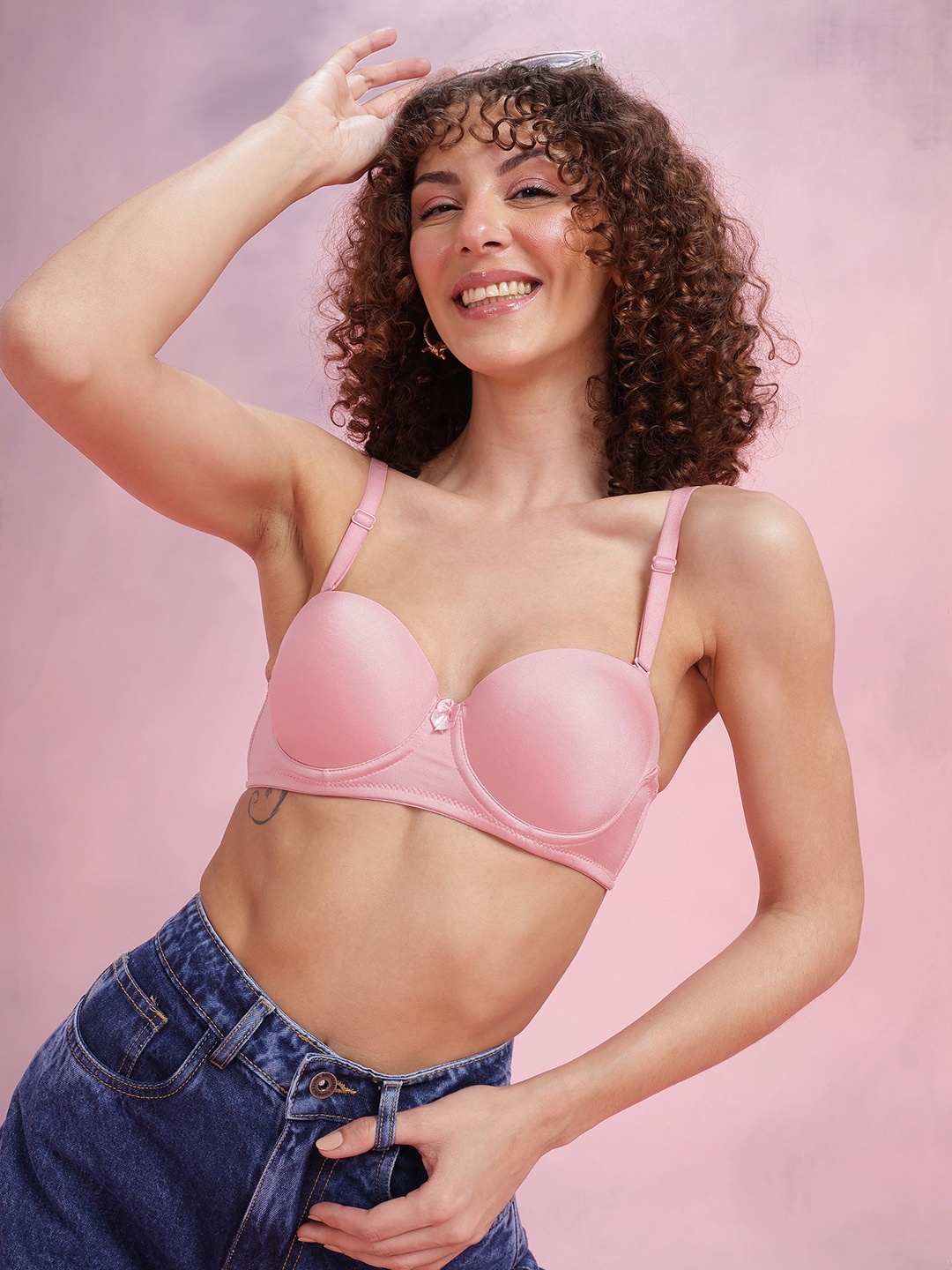 

DressBerry Medium Coverage Lightly Padded Underwired T-shirt Bra DRM-DB-MK04D, Pink