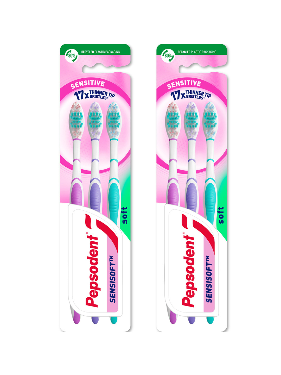 

Pepsodent 6 Pcs Sensisoft Toothbrush With 17X Thinner Bristles - B2G1, Multi