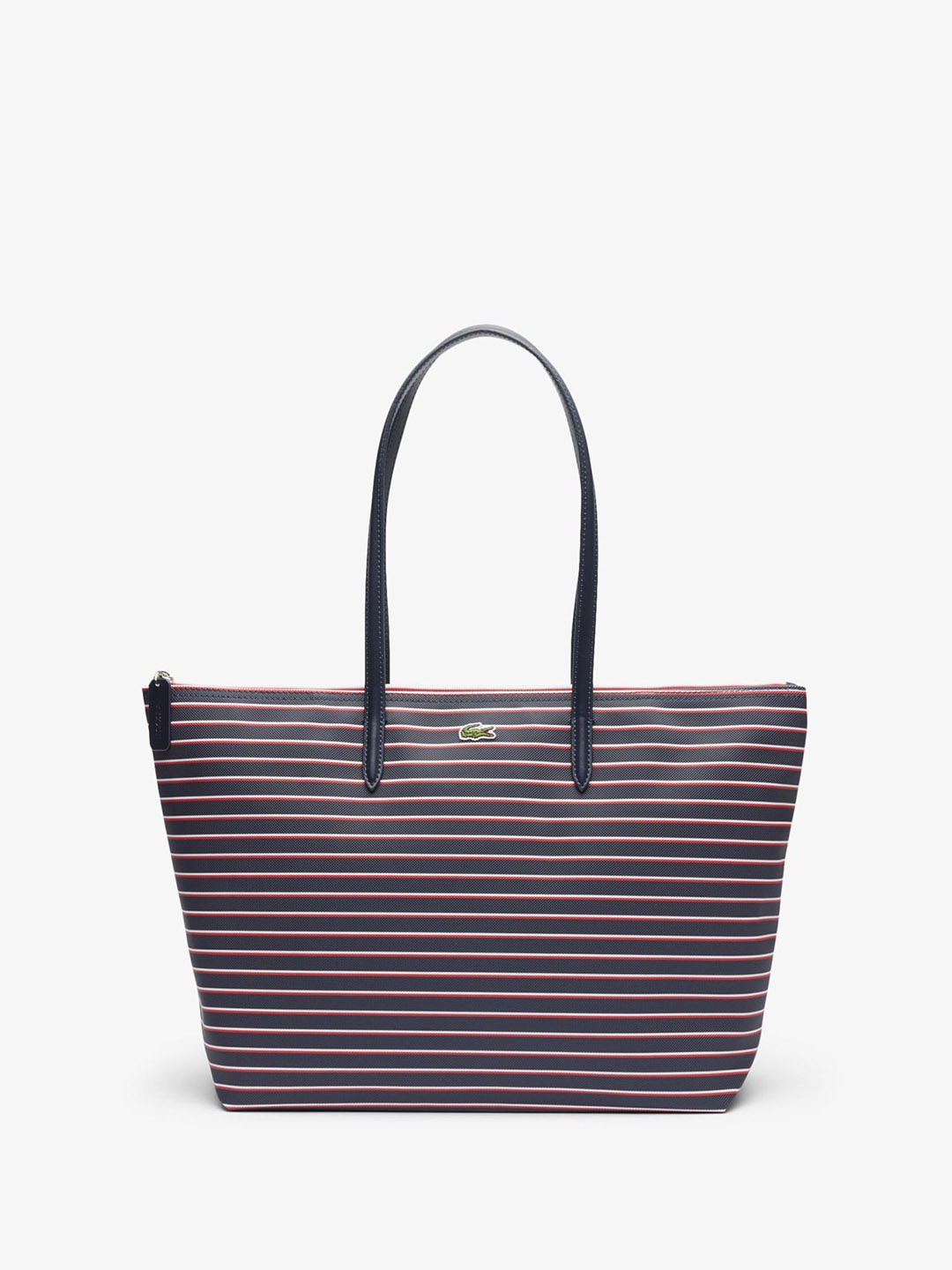 

Lacoste Striped Structured Tote Bag, Black