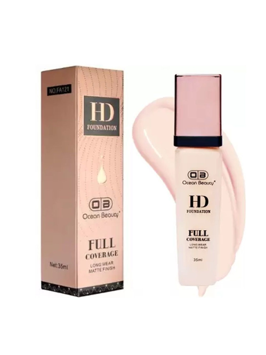 

OB Ocean Beauty Full Coverage Long Wear HD Foundation - 35 ml - Shade 05, Cream