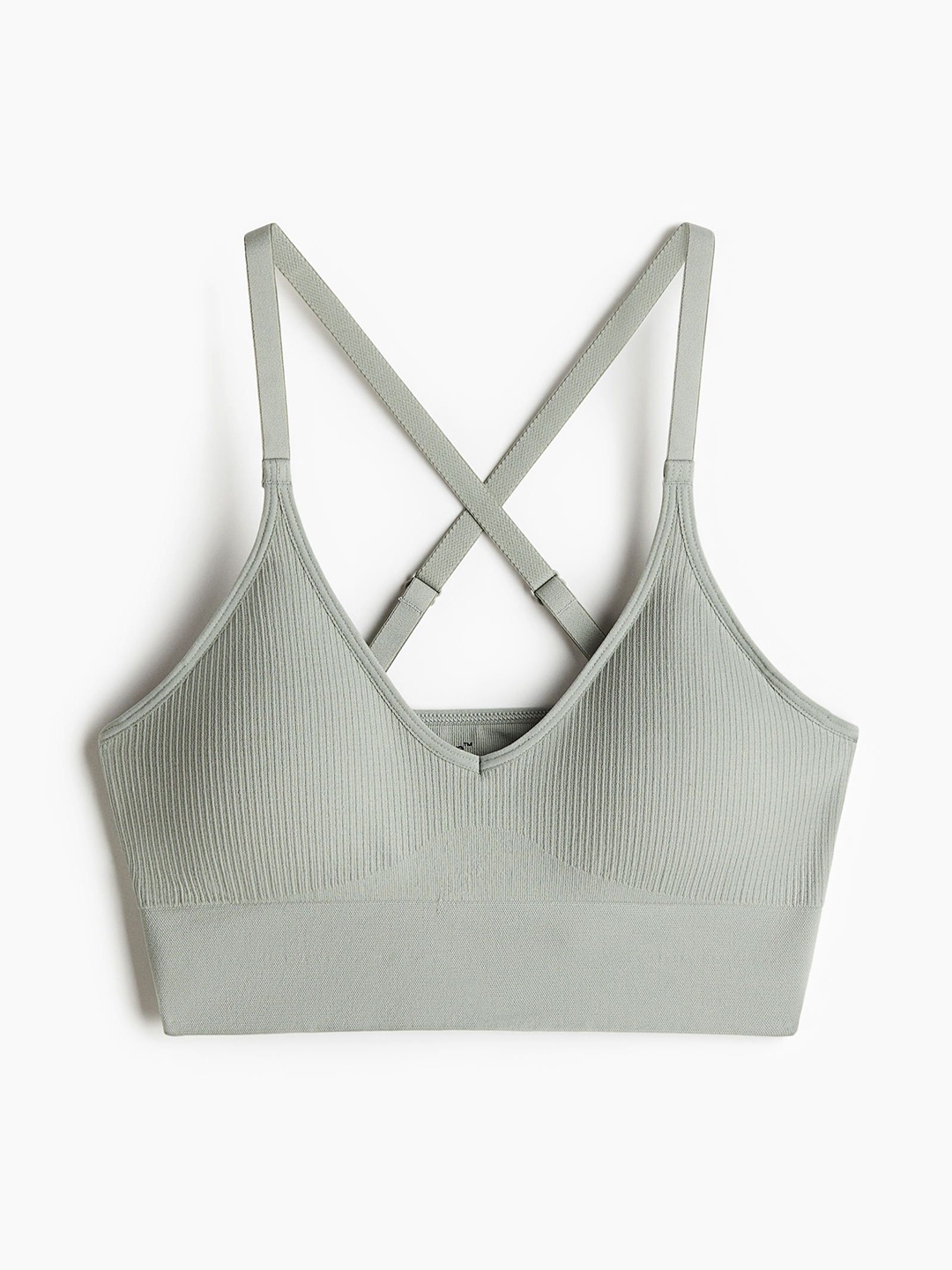 

H&M Women Seamless Medium Support Sports Bra With Dry Move, Turquoise blue