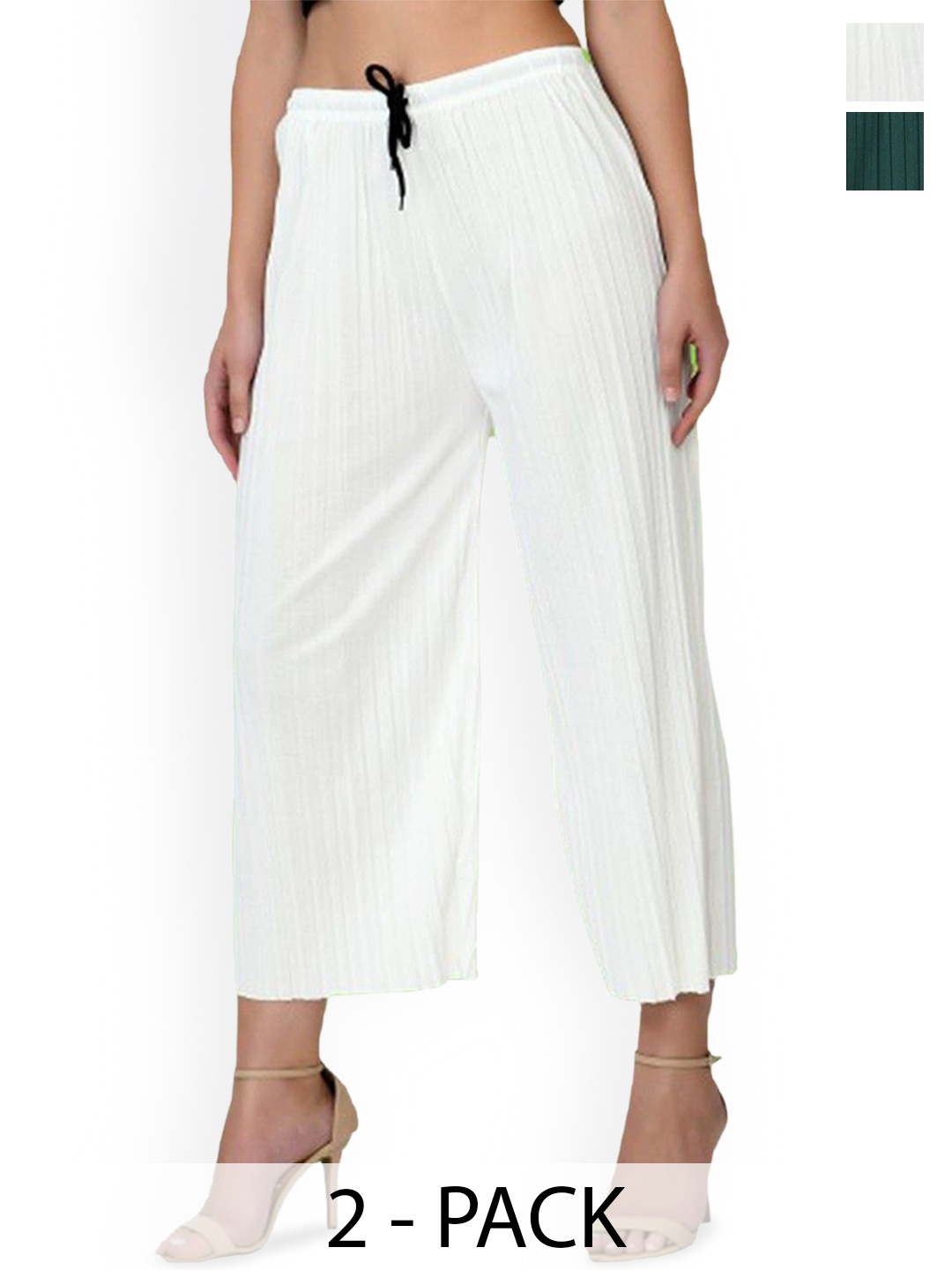 

Purser Women Pack Of 2 Original Culottes Trousers, Green