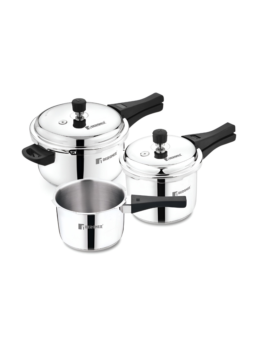 

BERGNER Sorrento Silver-Toned Tri-Ply Stainless Steel Pressure Cooker
