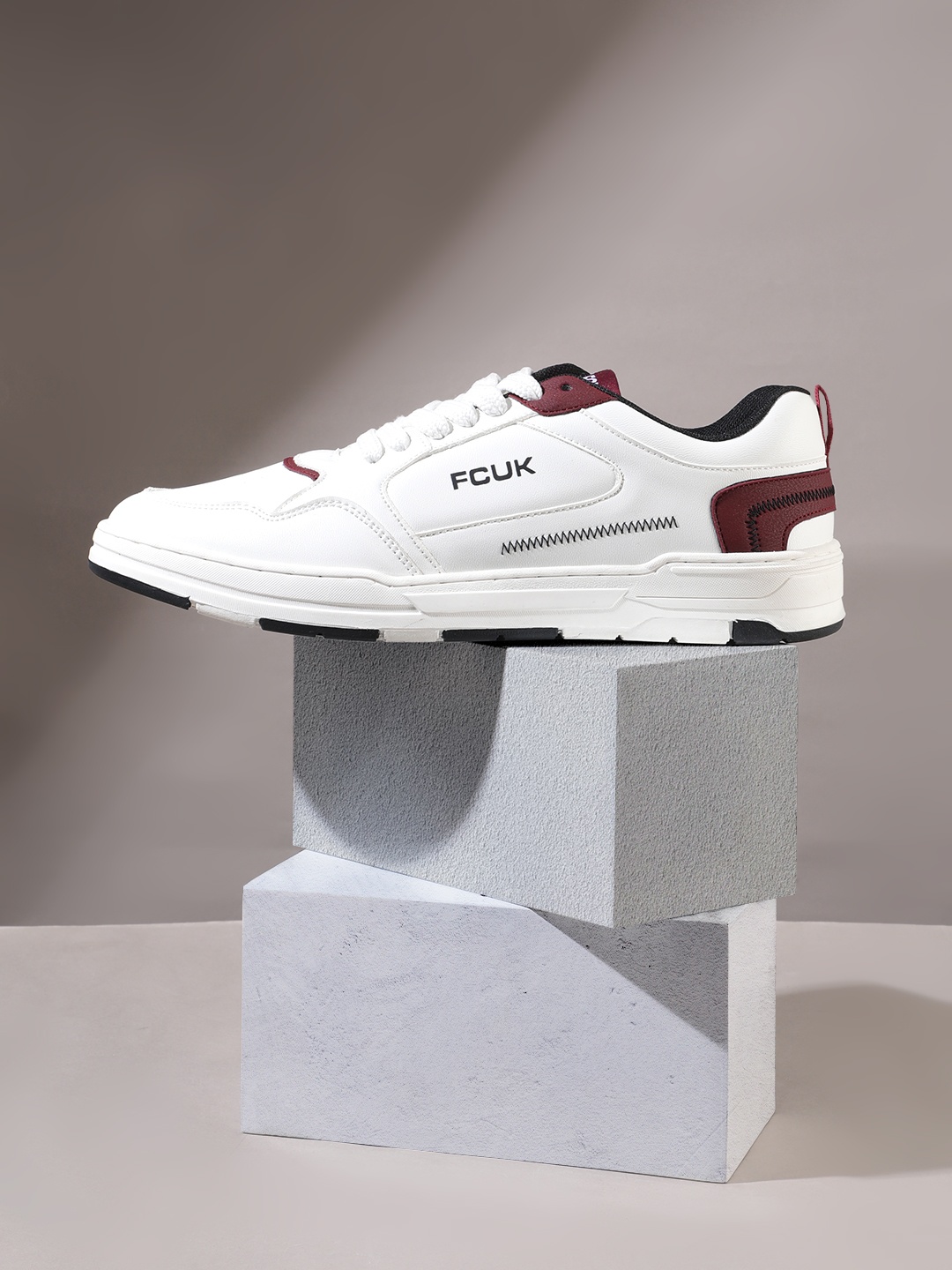 

FCUK Men Everyday Sneakers With Perforated Detail, White