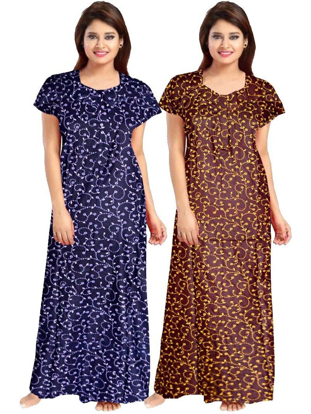 

PR PINK ROYAL Printed Maxi Nightdress, Blue