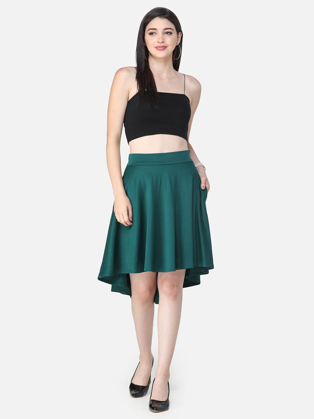 

Moda Rapido Women Solid Shoulder Straps Top, Black