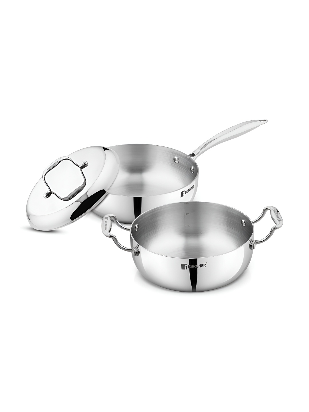 

BERGNER Silver-Toned Induction Base Aluminium Cookware Set of